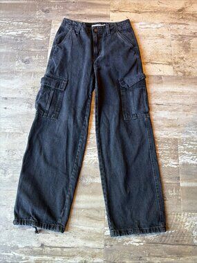 LEVI’S ‘94 Baggy Wide Leg Jeans Black Denim Cargo Jeans Women’s 24